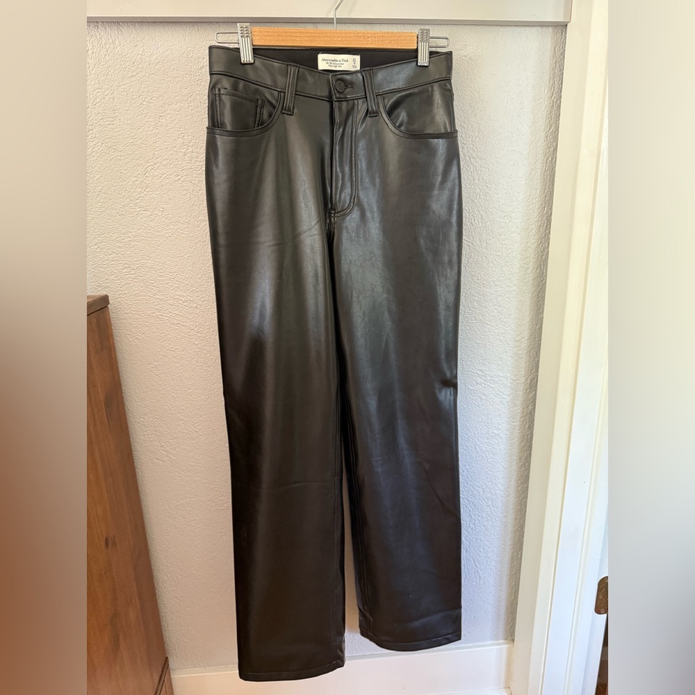 Abercrombie & Fitch Black Leather Look Pants
